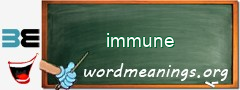 WordMeaning blackboard for immune